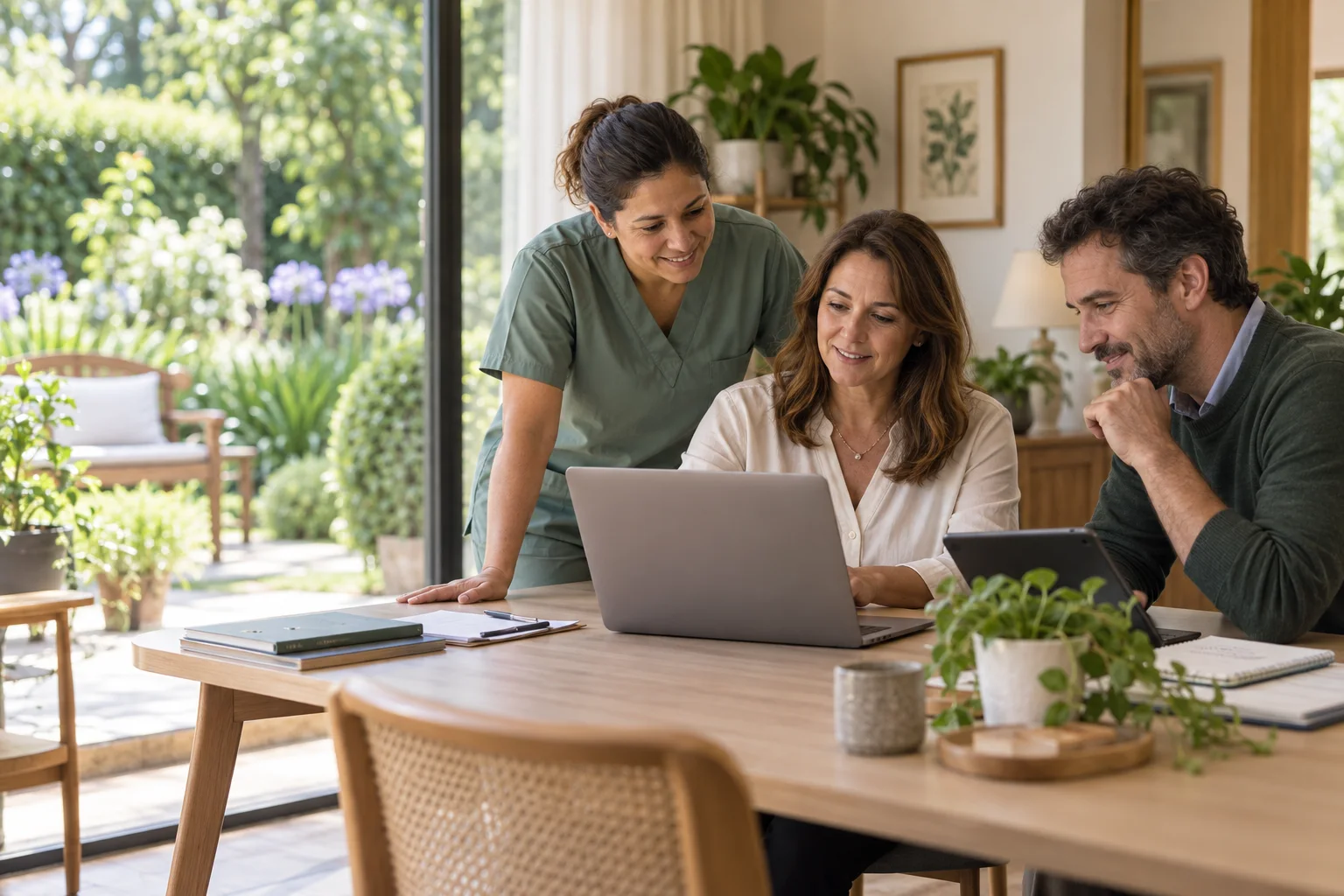 Equipo de una residencia trabajando en conjunto